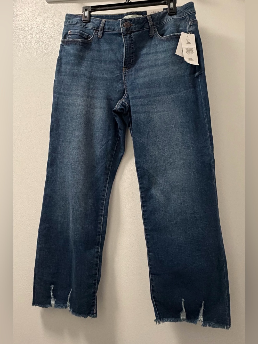 NWT Cleo Petite Straight Crop Distressed Jeans 12P